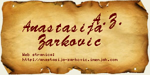 Anastasija Žarković vizit kartica
